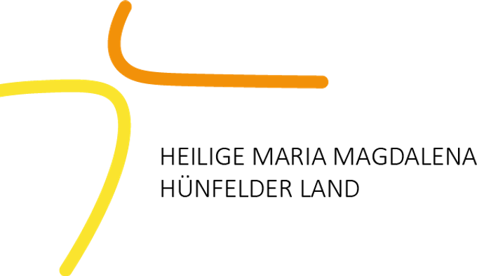 Das Bild zeigt ein abstraktes Symbol in Orange und Gelb vor schwarzem Hintergrund.