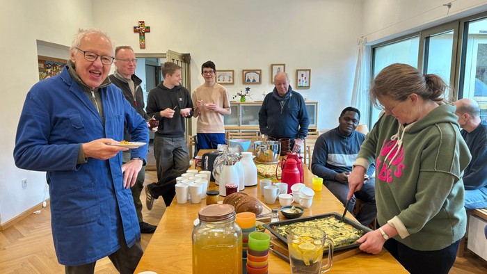 wohlverdiente Stärkung "Ackern und Rackern" am 21.3.2026  im Gemeindehaus in Grünheide