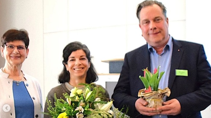 Frau Schmiedchen, Pfrin Wojakowska und T. Albers als Mitglieder des Präsidiums der Kreissynode