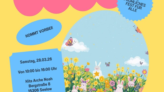 Einladung zum Frühlingsbazar der Ev. Kita Arche Noah in Seelow