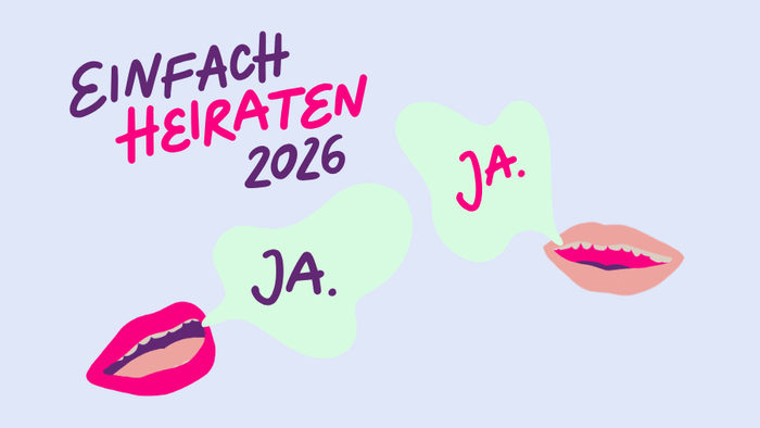 Illustration zum Thema Heiraten 2026: Ein Paar sagt JA.