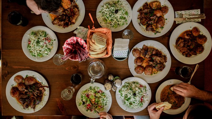 food on a table 
