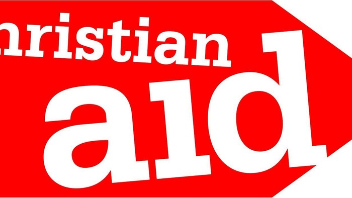 Logo for Christian Aid, a Christian humanitarian organization, featuring bold text and an arrow shape.