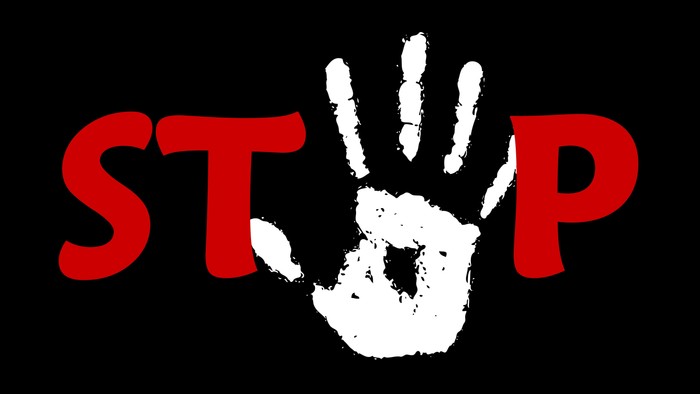 Hand als O in Stop