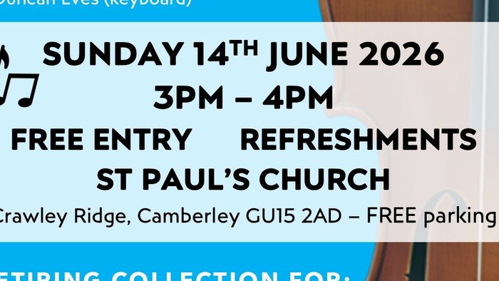 A family concert featuring music across three centuries, free entry, and charity retires on June 14th.
