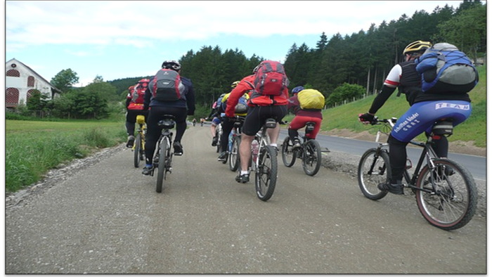 Bild von Radfahrern auf einer Landstraße