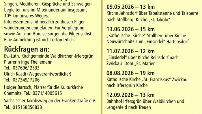 Ökumenisches Samstagspilgern 2026