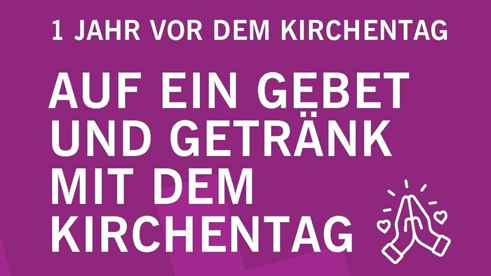 Plakat Einladung nach Benrath in die Dankeskirche. 1 Jahr vor dem Kirchentag.