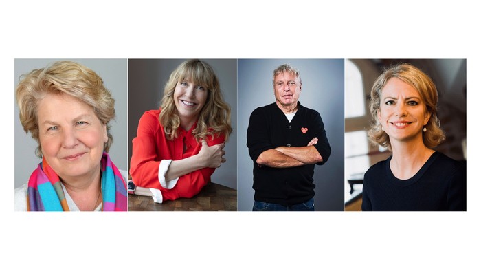 Portræt af VIP gæster ved Danish Fair Sandi Toksvig, Heidi Amsinck, Uffe Elbæk and Kristina Miskowiak Beckvard 