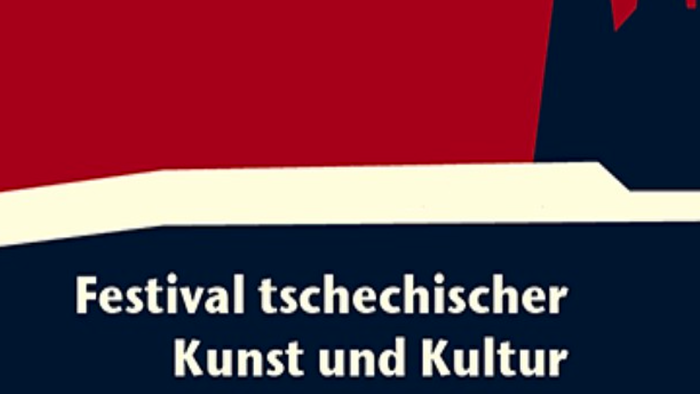 Logo für ein tschechisches Kunst- und Kulturfestival mit kräftigen Farben und dem Text „Festival tschechischer Kunst und Kultur“.
