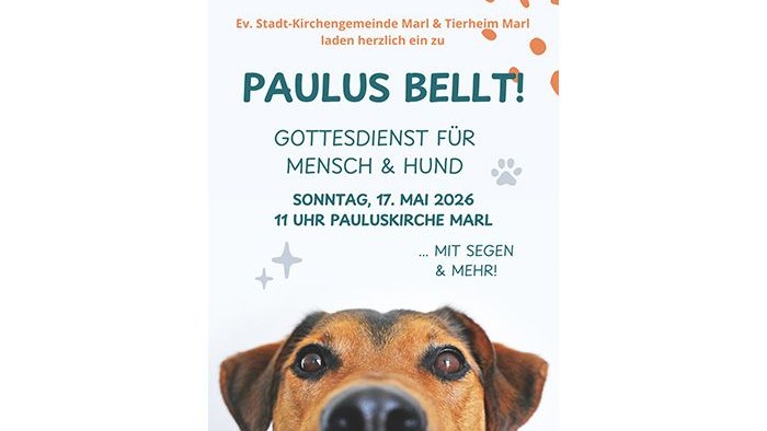 Das Bild zeigt eine Einladung zum Gottesdienst Paulus Bellt