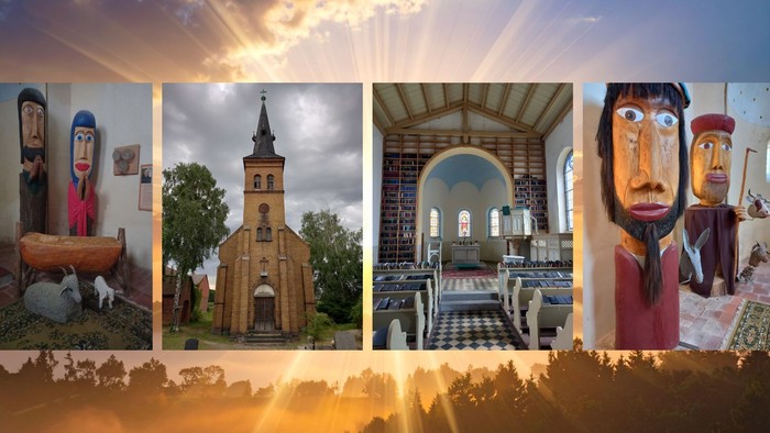 Fotos aus der Weihnachtskirche Polenzko und der Gesangbuchkirche in Luso