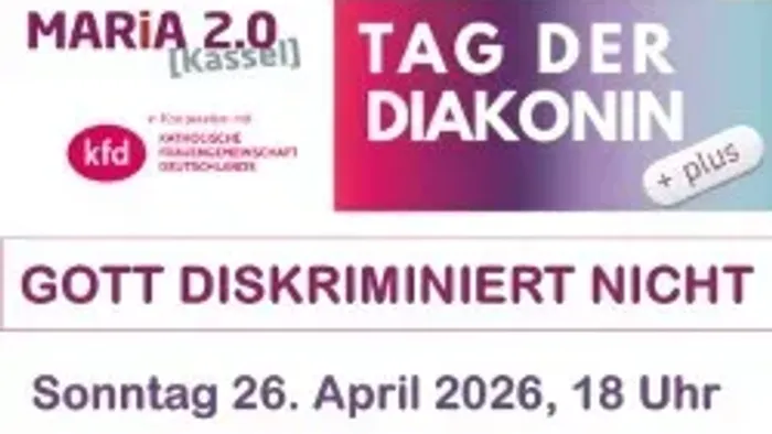 Einladung zu einer Frauenliturgie-Veranstaltung am 26. April 2026 mit dem Titel *„Tag der Diakonin“* in der Kirche Sankt Familia in Kassel.