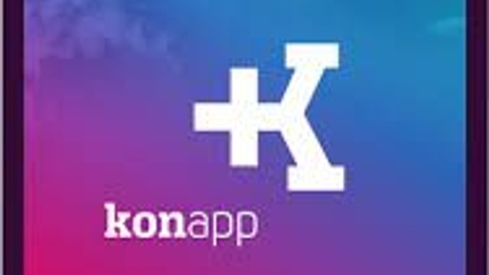 Das Bild zeigt das Logo der Konapp-Anwendung auf einem Smartphone-Bildschirm.
