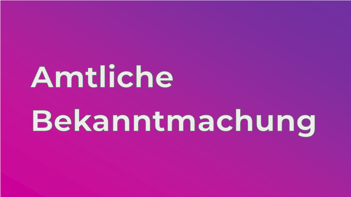 Offizielle Ankündigung auf Deutsch vor violettem Hintergrund.