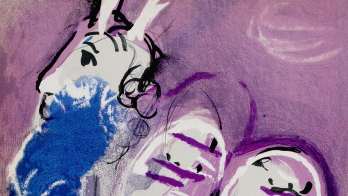 Ausschnitt aus einer Lithographie Marc Chagalls (Der aufschauende Mose)
