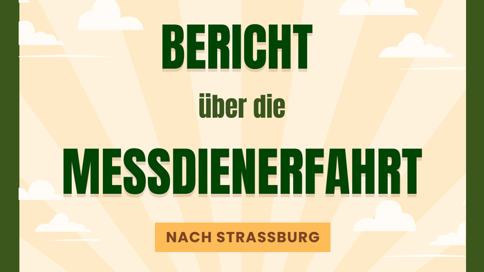 Berichtsdeckblatt über eine Kirchenfreizeit nach Straßburg aus dem Amöneburger Land.