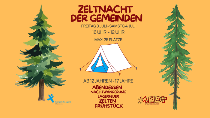 Plakat für Zeltnacht der Gemeinden
