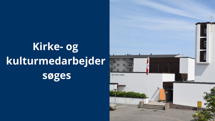 Billede af Solvang kirke og teksten Kirke- og kulturmedarbejder søges