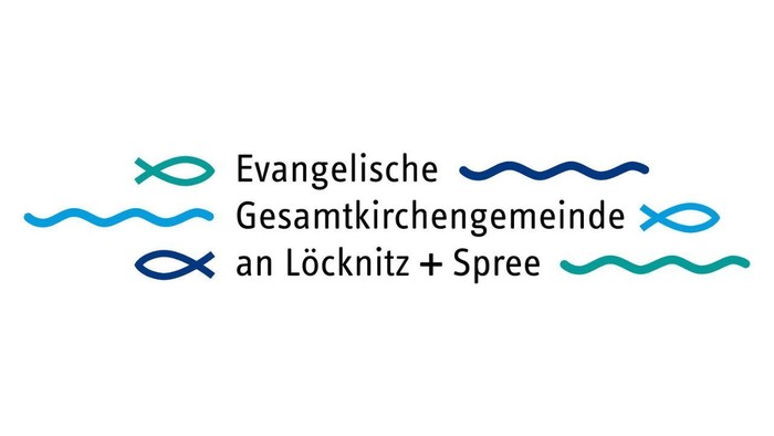 Evangelische Gesamtdurchgangsgemeinde an Löcknitz + Spreewellen und Fischsymbole
