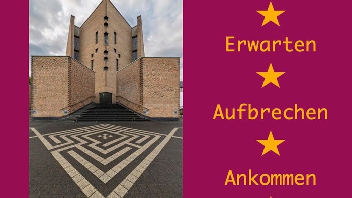 Plakat für die Adventsretraite im Benediktinerkloster Königsmünster mit Terminen, Themen und Kontaktdaten.