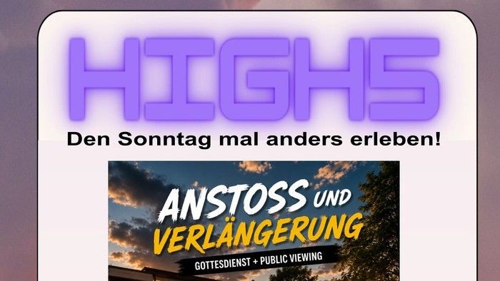 Werbeplakat für ein einzigartiges Sonntagsgottesdienst-Erlebnis mit verlängertem öffentlichen Zutritt und Gottesdienst.