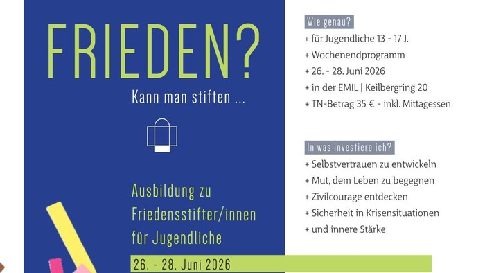 Ein buntes Plakate mit Informationen zum Ausbildungsprogramm