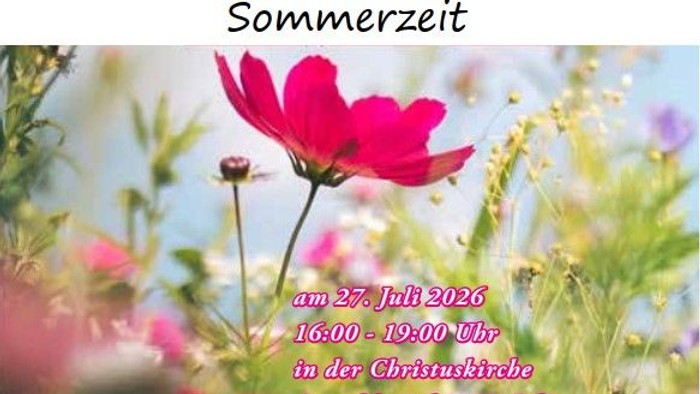 Einladung zu einer Sommerveranstaltung am 27. Juli 2026 in der Christuskirche mit Angaben zur Anmeldung.