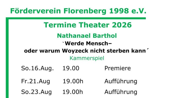Förderverein Florenberg alle Theatertermine 2026