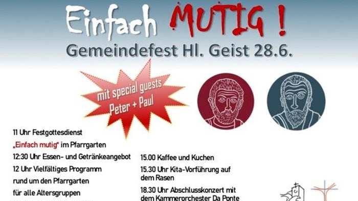 Einladung der Gemeinde Heilig Geist zum Gemeindefest mit Veranstaltungsdaten