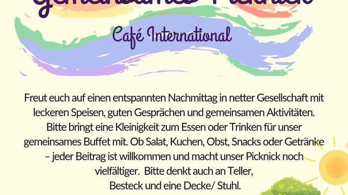 Das Café International lädt zum gemeinsamen Picknick in Wirges ein.