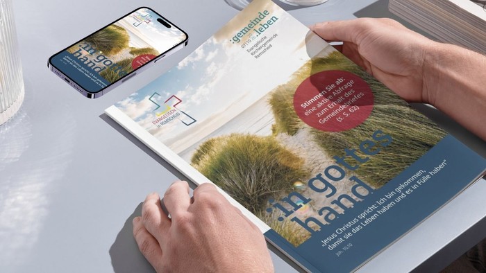 Coverbild Gemeindemagazin 2/26 :gemeinde.leben mit Dünenbild 