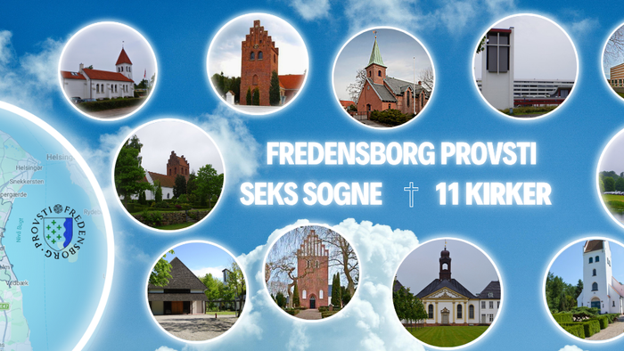 Foto af 11 kirker i de seks sogne, der hører under fredensborg provsti