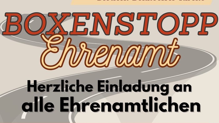 Einladungsposter für ein Freiwilligentreffen am 17. September 2026 zur Besprechung der Workshop-Ergebnisse und zur Festlegung neuer Ziele.