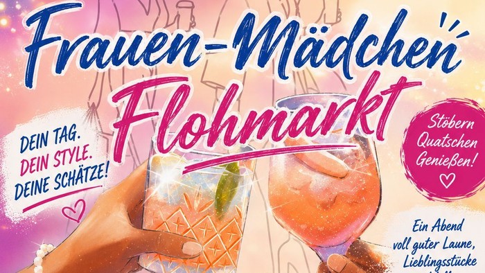Flohmarkt-Event für Frauen und Mädchen mit Getränken, Musik und Lifestyle-Artikeln am 22. August 2026 in der Ludwigstraße.