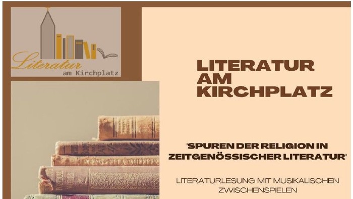 Literaturveranstaltung zur Erkundung religiöser Themen in zeitgenössischen Werken mit Lesungen und musikalischen Zwischenspielen am 26. Juni 2026.