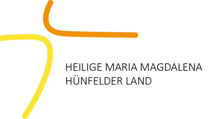 Das Bild zeigt ein abstraktes Symbol in Orange und Gelb vor schwarzem Hintergrund.