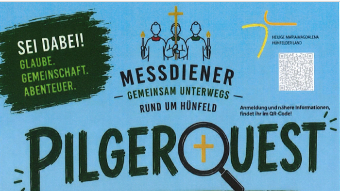 Gemeinschaftspilgerwanderung rund um die Kirche in Hünfeld mit Essen, Rätseln und Teamspaß am 14. August.