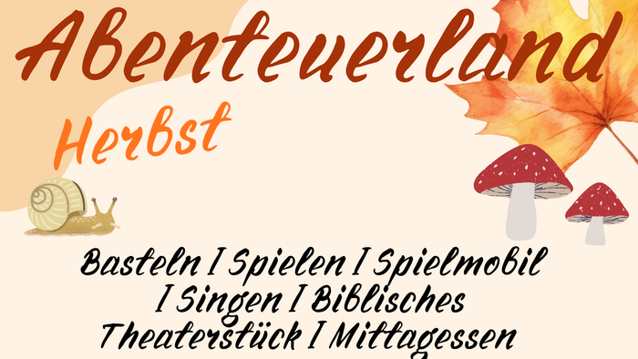 Die Evangelische Kirchengemeinde Neureut lädt alle Kinder im Alter von 6 bis 12 Jahren herzlich zum „Abenteuerland Herbst“ ein. Am Samstag, 3. Oktober 2026, verwandelt sich das Gemeindehaus Neureut-Nord (Kirchfeldstraße 149) von 10.00 bis 14.30 Uhr in ein