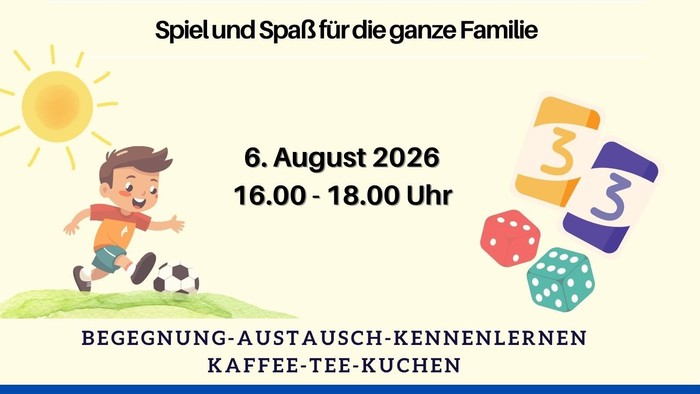 Herzliche Einladung zum Sommerfest des Cafés International am 6. August von 16.00-18.00 Uhr in Wirges.