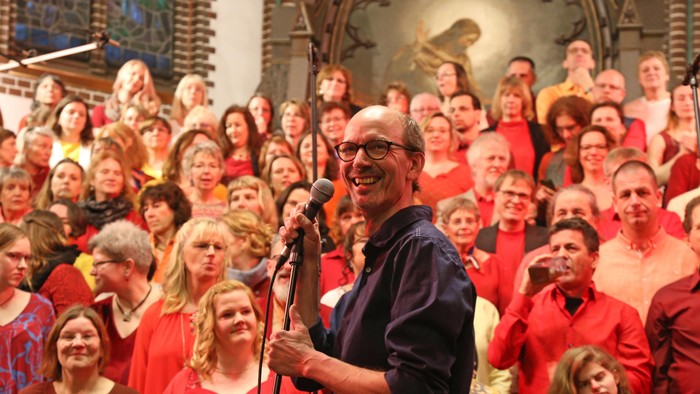 Aufnahme von Stephan Zebe und dem Lighthill Gospelchor in der Erlöserkirche