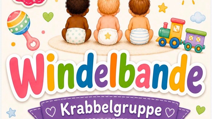 Plakatwerbung für neue Krabbelgruppe