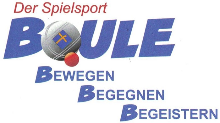 Logo für Boule-Sport, das Bewegung, Begegnung und Inspiration durch Spiele unter dem Motto „Der Spielsport“ fördert.