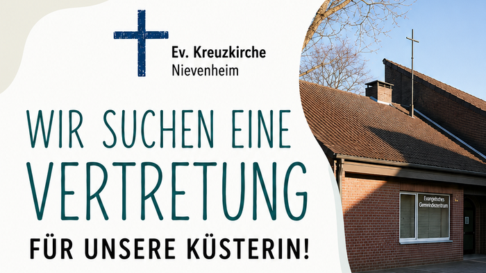 Evangelische Kirche sucht flexible Vertretung für ihren Hausmeister während Urlaubs- und Krankheitszeiten.