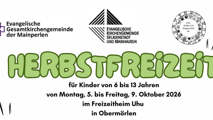 Herbstferienprogramm für Kinder von 6 bis 13 Jahren vom 5. bis 9. Oktober 2026 in Obermörlen.