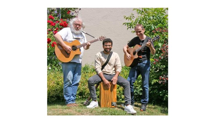 Plakat für das Konzert des Hannessy Fieldwalker Trios mit legendären Songwritern wie Bob Dylan und James Taylor.