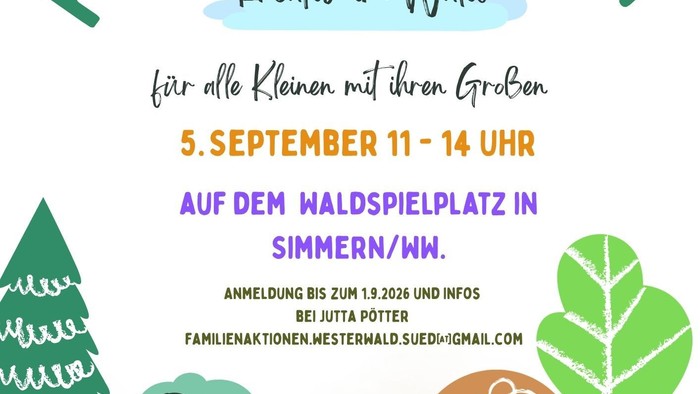 Familienfreundliche Kreativveranstaltung im Wald für Kinder und Erwachsene am 5. September von 11 bis 14 Uhr.