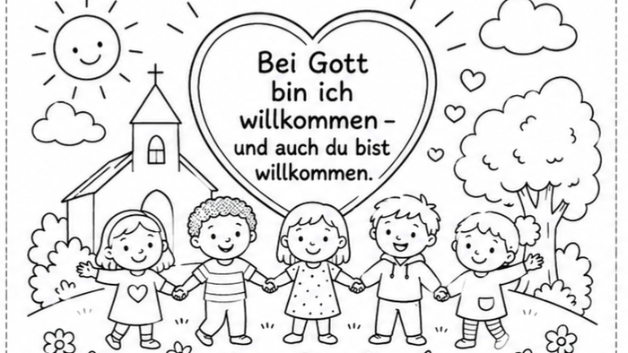 Kinder halten sich an den Händen