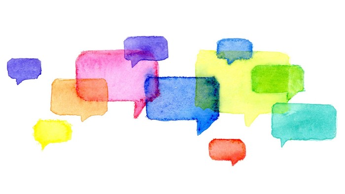 speech bubbles of different colours