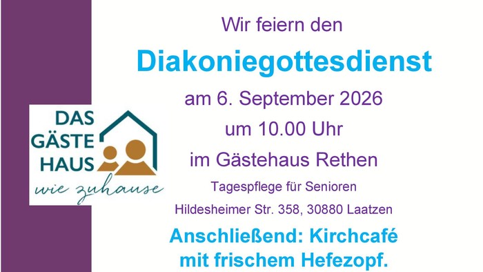 Werbung zum Diakoniegottesdienst